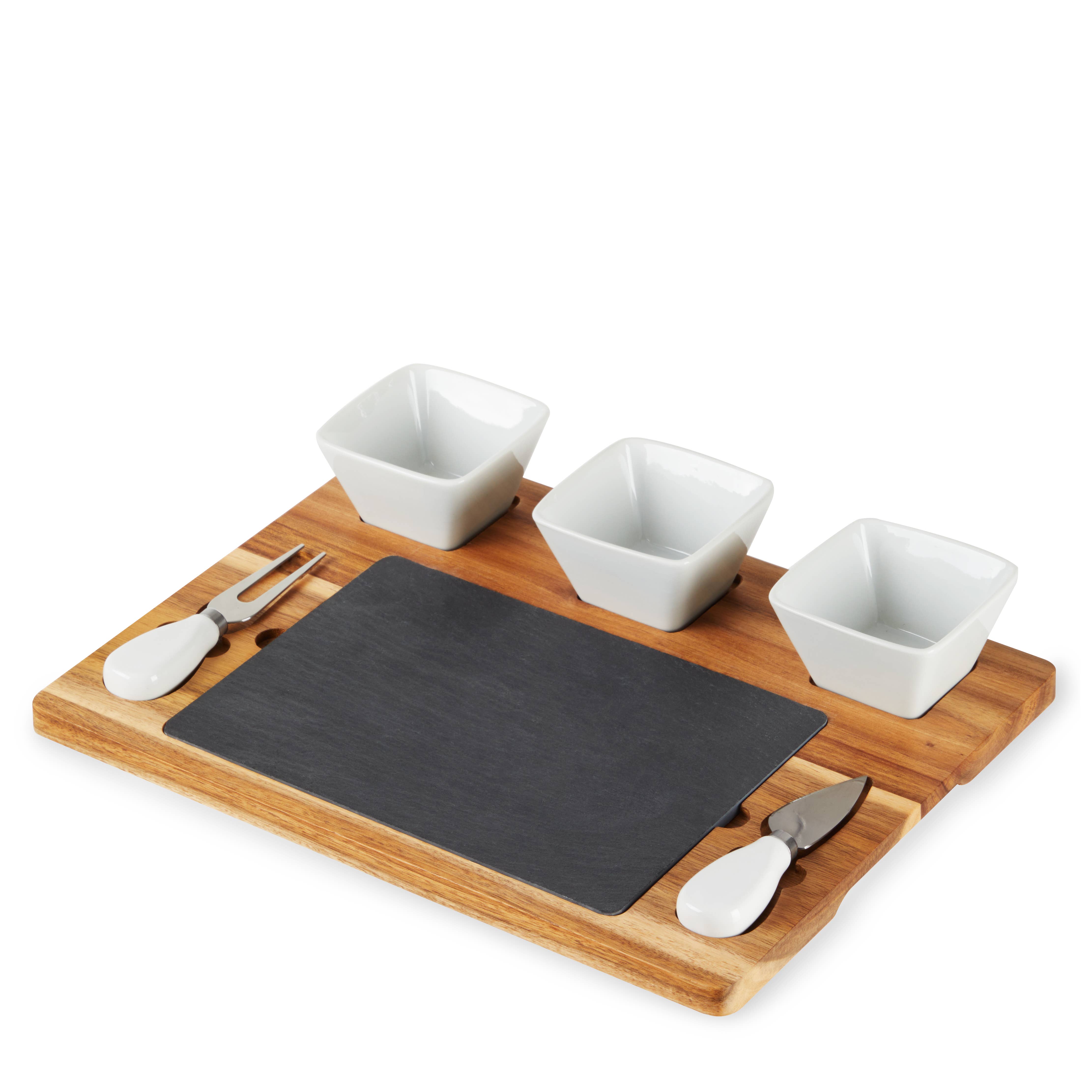 Acacia & Slate Cheese Board Set