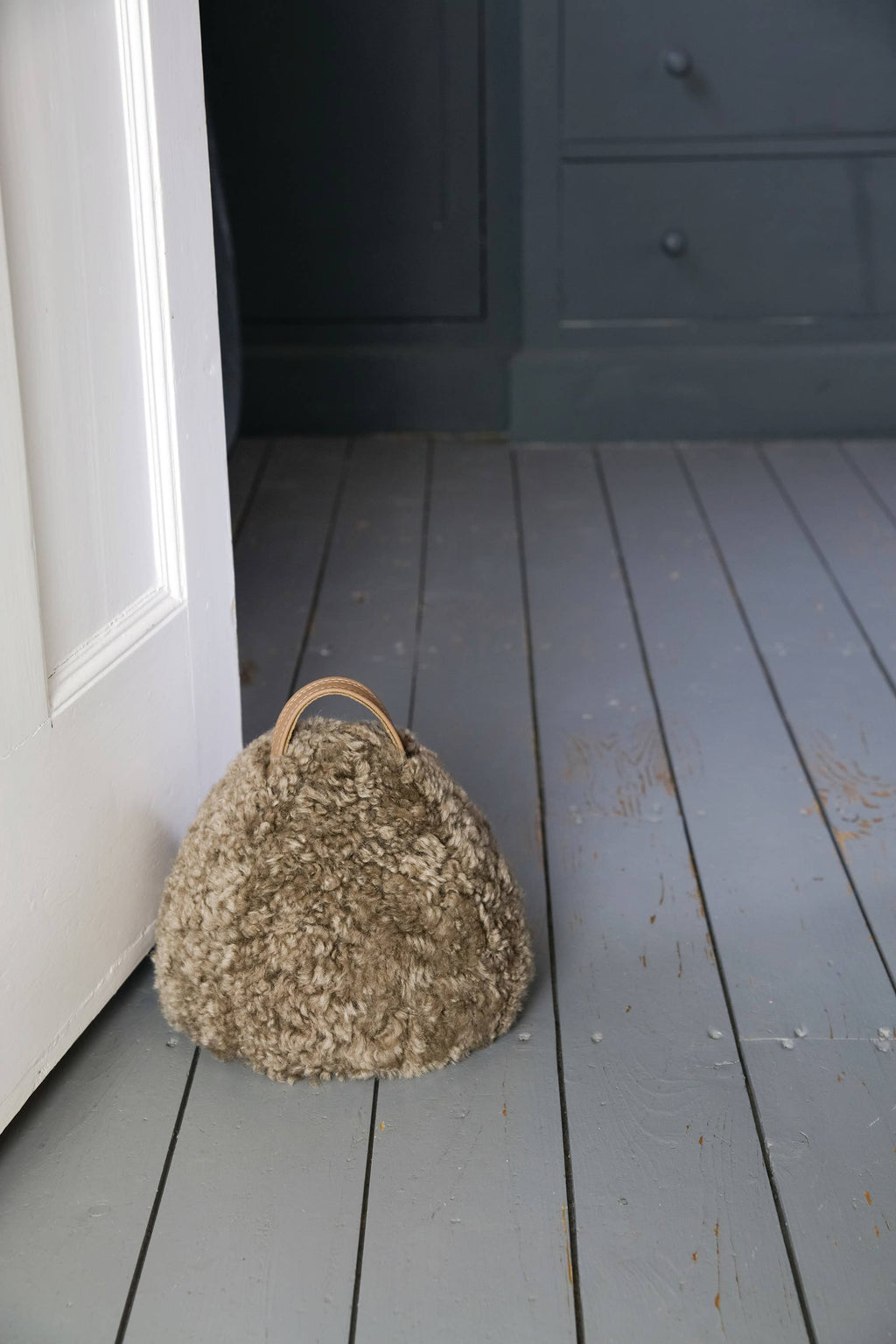 Sheepskin Doorstop | Swedish Curly | Taupe