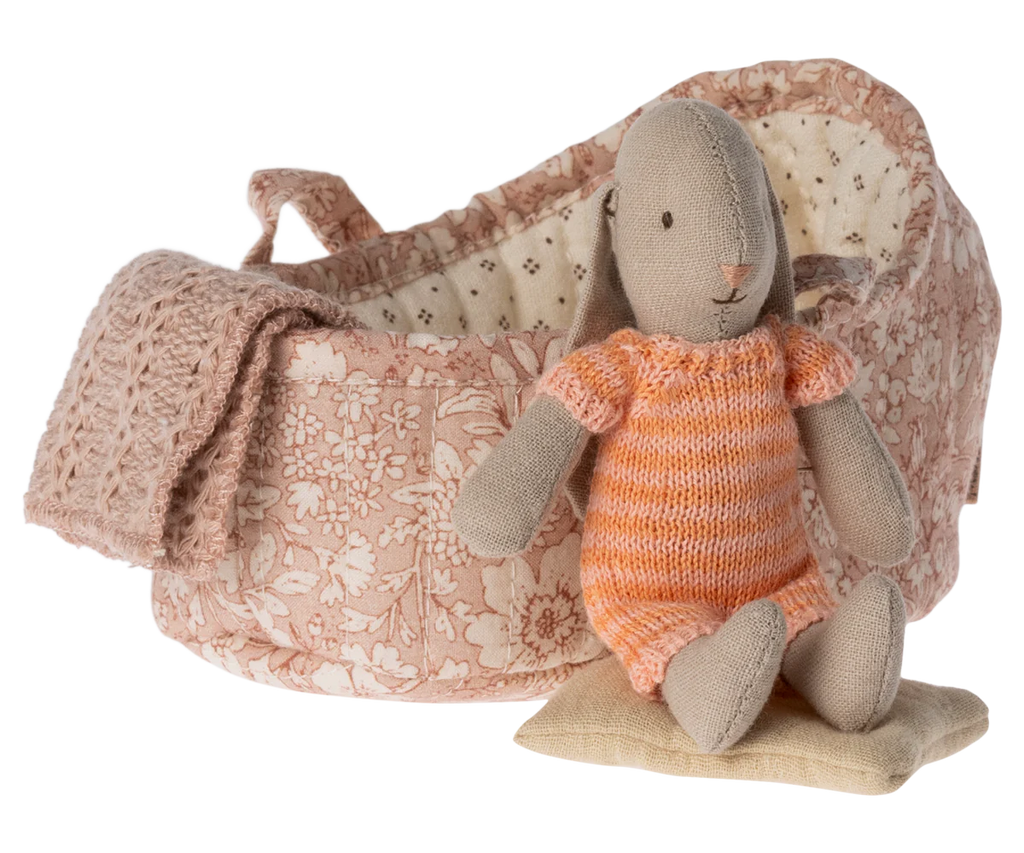 Bunny In Carry Cot, Micro Peach