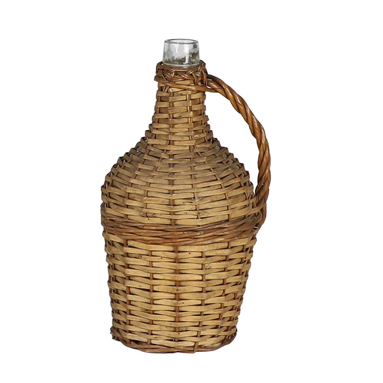 Wicker Covered Wine Bottle: Large