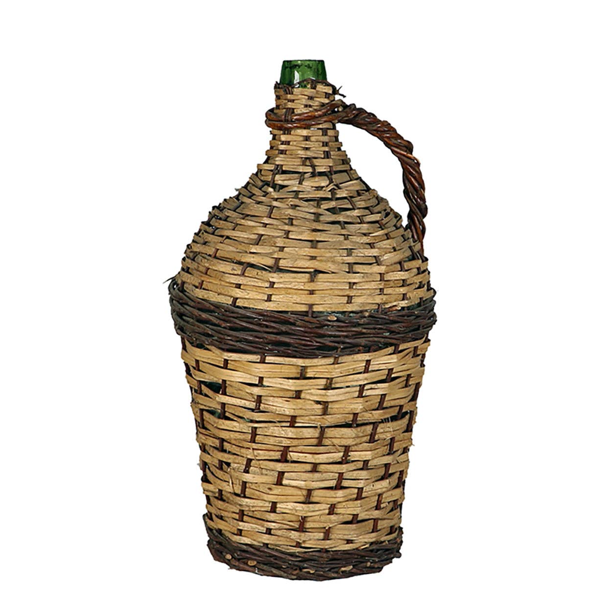 Wicker Covered Wine Bottle: Large