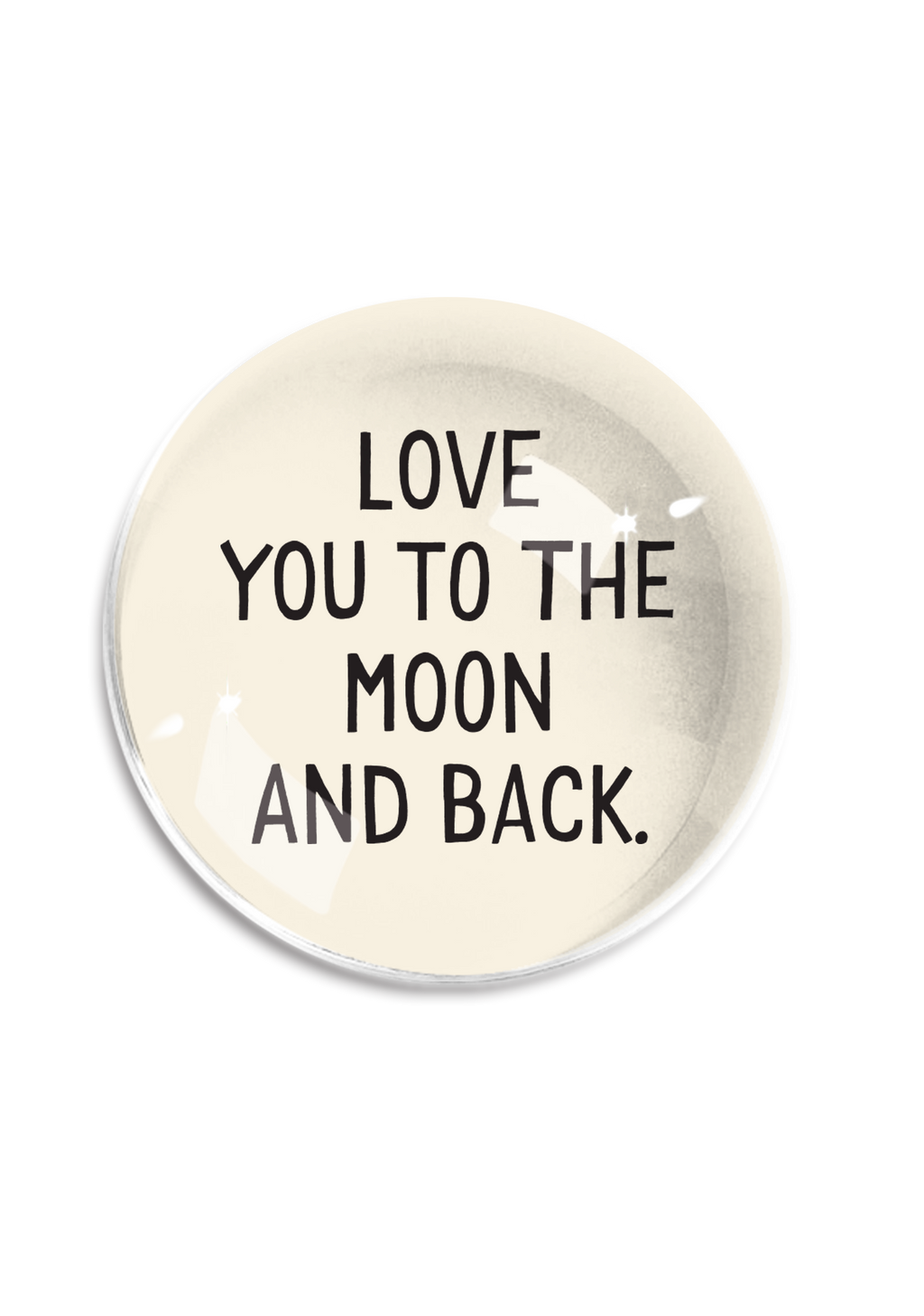 Love You to the Moon Crystal Dome Paperweight