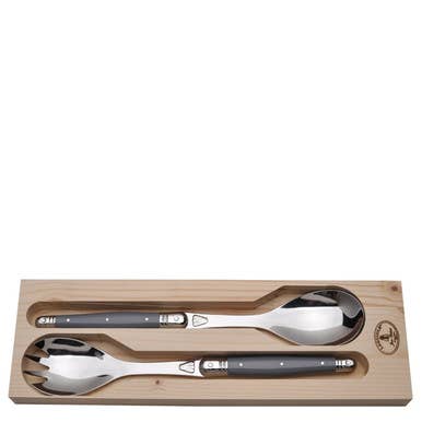 Jean Dubost Salad Servers with Gray Colored Handles