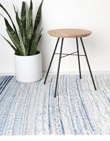 Dabu Indigo Rug, White