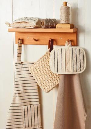 Beige Striped Apron