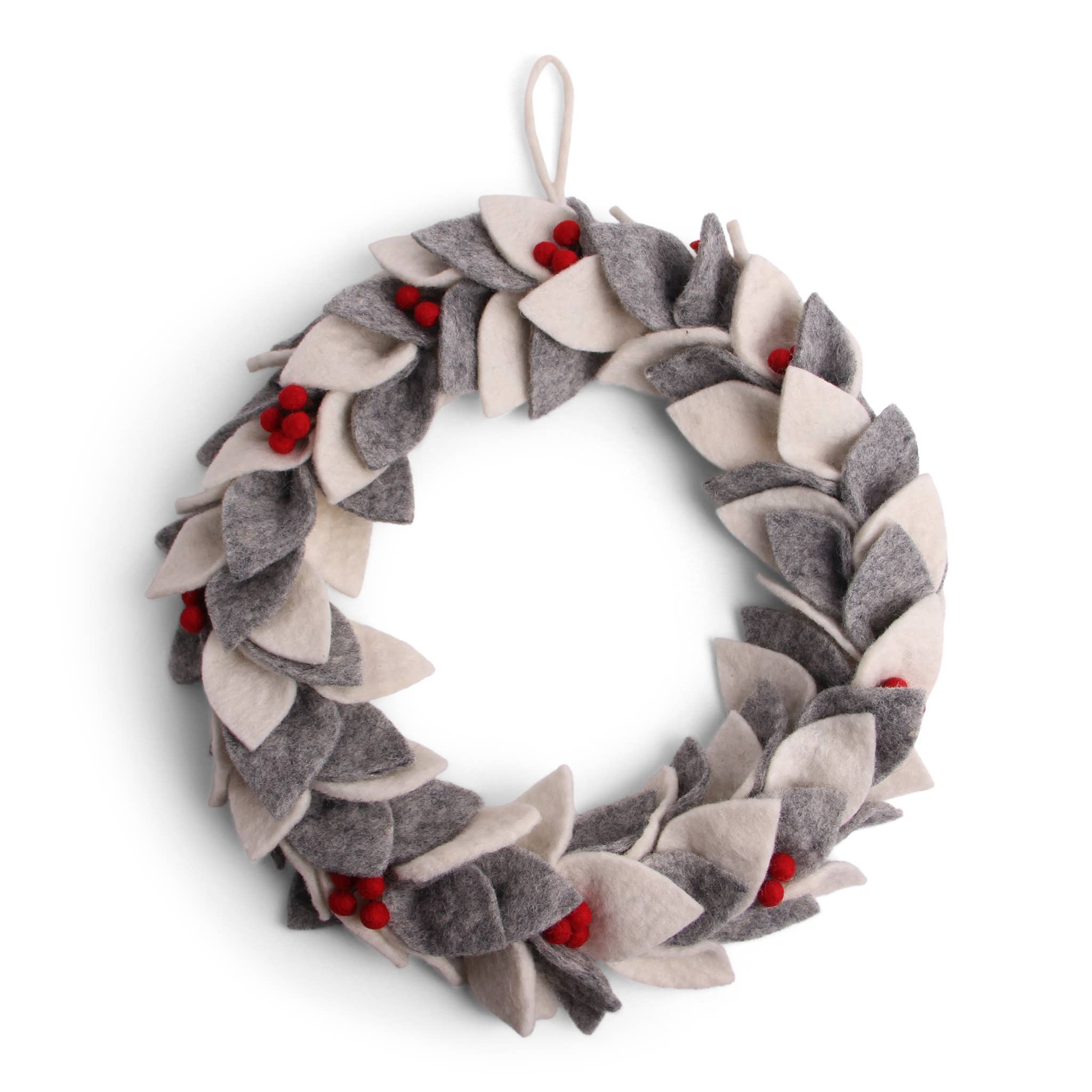 White + Grey Wreath With Berries