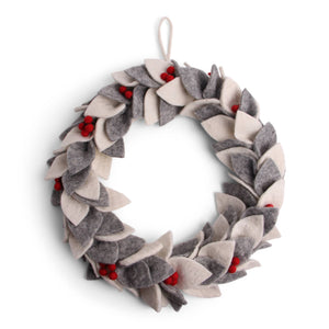 White + Grey Wreath With Berries