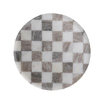 Marble Checkered Cheese/Serving Tray, Buff Color & White