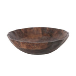 Mango Wood Scalloped Bowl, Walnut Finish