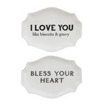 Stoneware Plate with Southern Saying, Set of 2