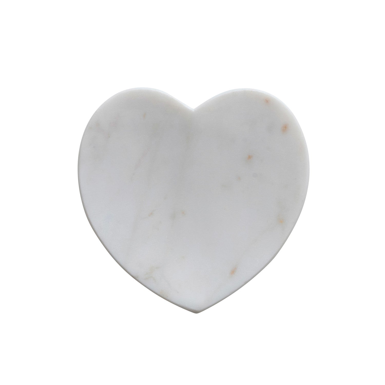 Marble Heart Shaped Dish, White