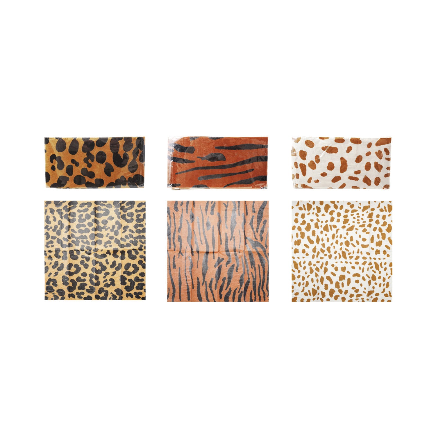 Paper Napkins with Animal Print Pattern, 3 Styles (20 Pieces) ©