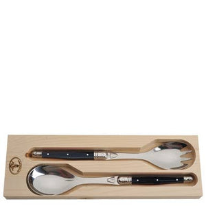 Jean Dubost Salad Servers with Black Handles