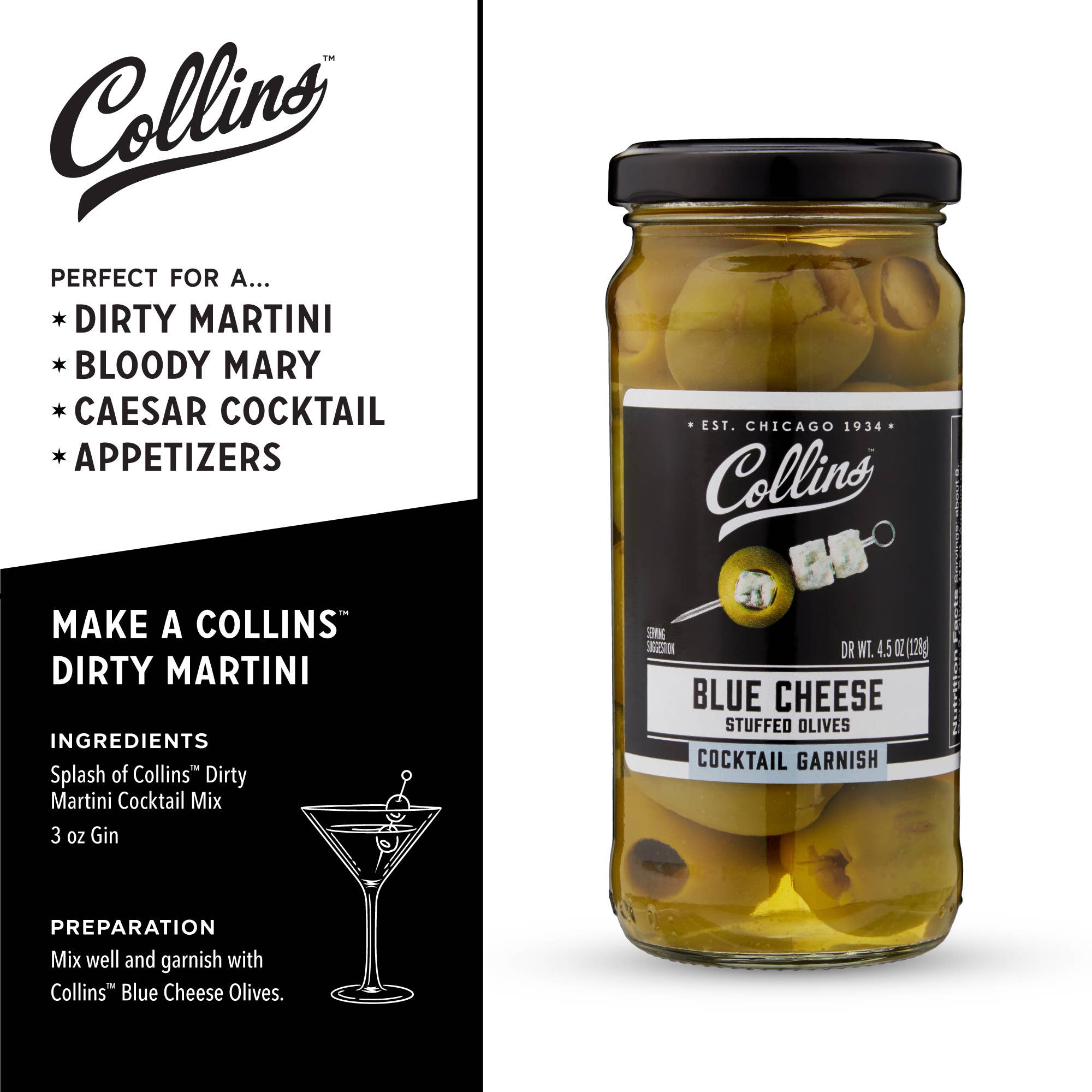 Blue Cheese-Stuffed Cocktail Olives