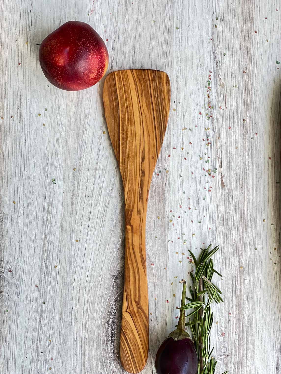 Olive Wood Cooking Spatula 12"