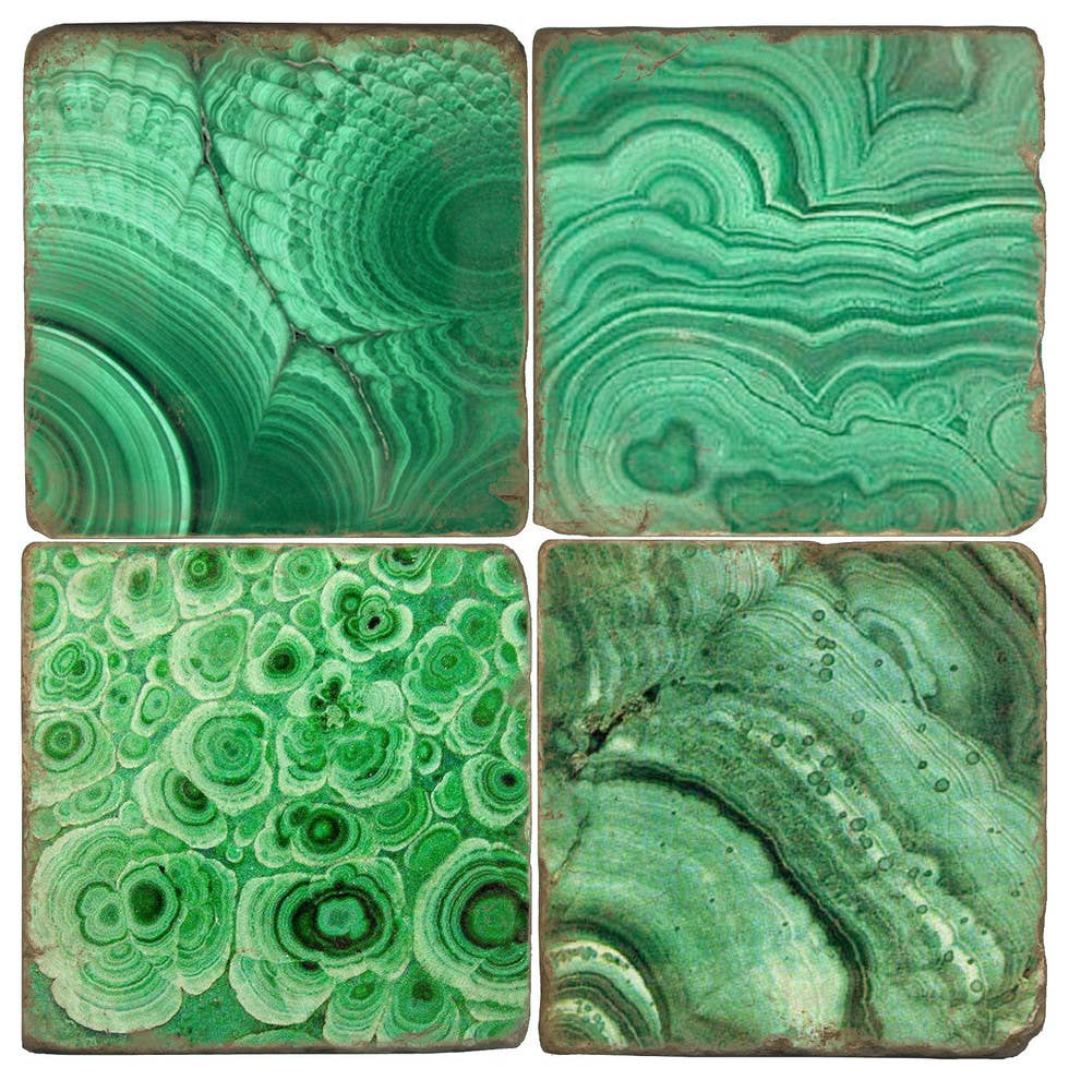 Malachite Tumbled Marble Coaster