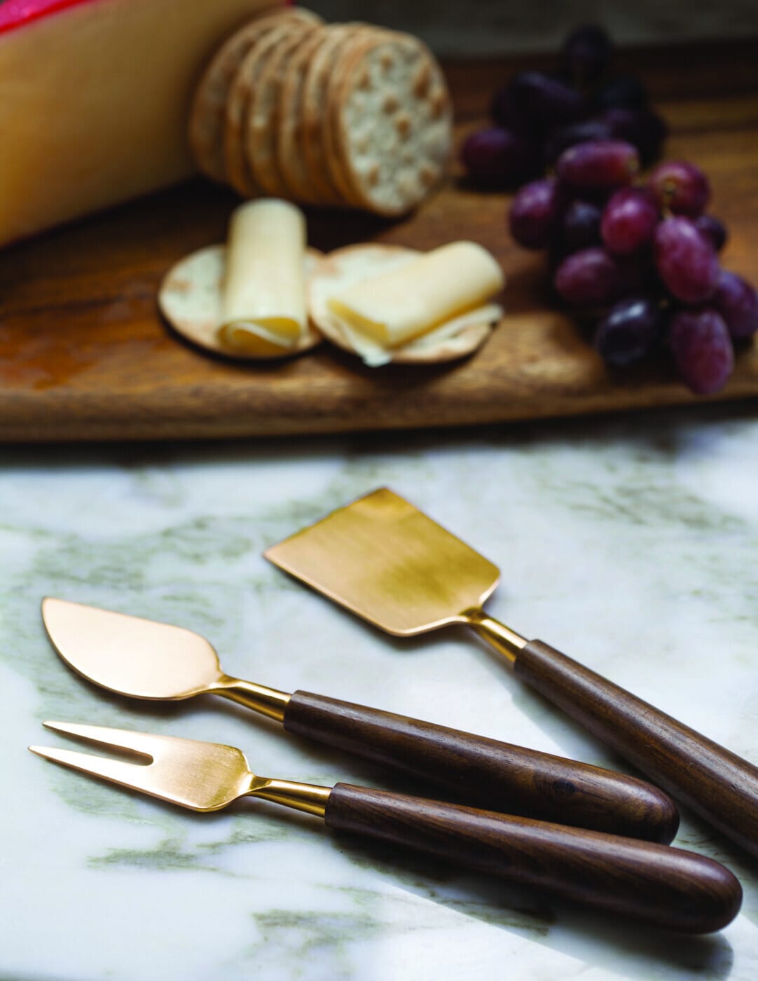 Gold + Wood Cheese Set of Three