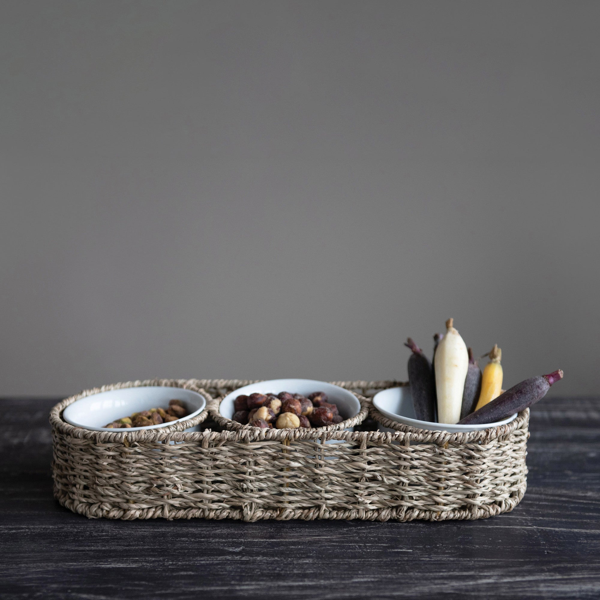 Hand-Woven Basket + Bowls